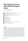 Научная статья на тему 'THE CHARTER OF PARIS AND A NEW EUROPEAN ORDER'