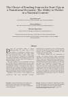 Научная статья на тему 'The Choice of Funding Sources for Start-Ups in a Transitional Economy: The Ability to Predict in a National Context'