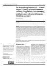 Научная статья на тему 'THE RELATIONSHIP BETWEEN EFL LEARNERS’ FLIPPED LEARNING READINESS AND THEIR LEARNING ENGAGEMENT, CRITICAL THINKING, AND AUTONOMY: A STRUCTURAL EQUATION MODELLING APPROACH'