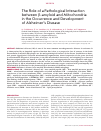 Научная статья на тему 'THE ROLE OF A PATHOLOGICAL INTERACTION BETWEEN β-AMYLOID AND MITOCHONDRIA IN THE OCCURRENCE AND DEVELOPMENT OF ALZHEIMER’S DISEASE'