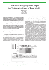 Научная статья на тему 'The Russian language text corpus for testing algorithms of topic model'