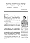 Научная статья на тему 'The Strengths and Weaknesses of Anselm of Canterbury’s Ontological Proof for the Existence of God, from a Theological and Philosophical Standpoint'