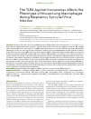 Научная статья на тему 'The TLR4 agonist Immunomax affects the phenotype of mouse lung macrophages during respiratory syncytial virus infection'