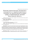 Научная статья на тему 'Влияние реконструкции малоценных насаждений на гидромелиоративных системах на экологические условия среды в Кадниковском лесхозе Вологодской области'