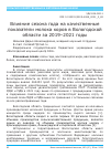 Научная статья на тему 'ВЛИЯНИЕ СЕЗОНА ГОДА НА КАЧЕСТВЕННЫЕ ПОКАЗАТЕЛИ МОЛОКА КОРОВ В ВОЛОГОДСКОЙ ОБЛАСТИ ЗА 2019-2021 ГОДЫ'