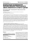 Научная статья на тему 'Возрастные особенности формирования гуморального звена иммунного ответа у детей'