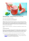 Научная статья на тему 'Watermelon juice – natural healing nectar for the body'