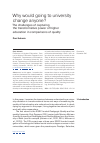 Научная статья на тему 'Why would going to university change anyone? The challenges of capturing the transformative power of higher education in comparisons of quality'